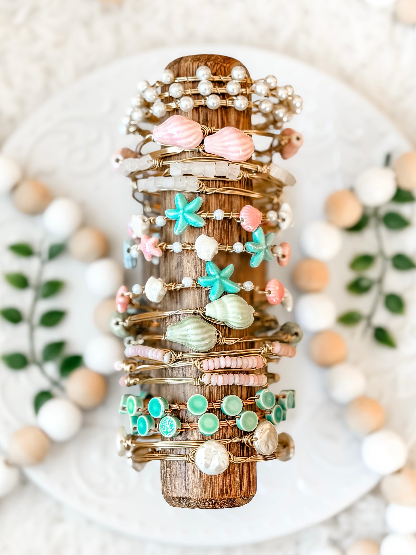 Pink + Teal Beach Bangles