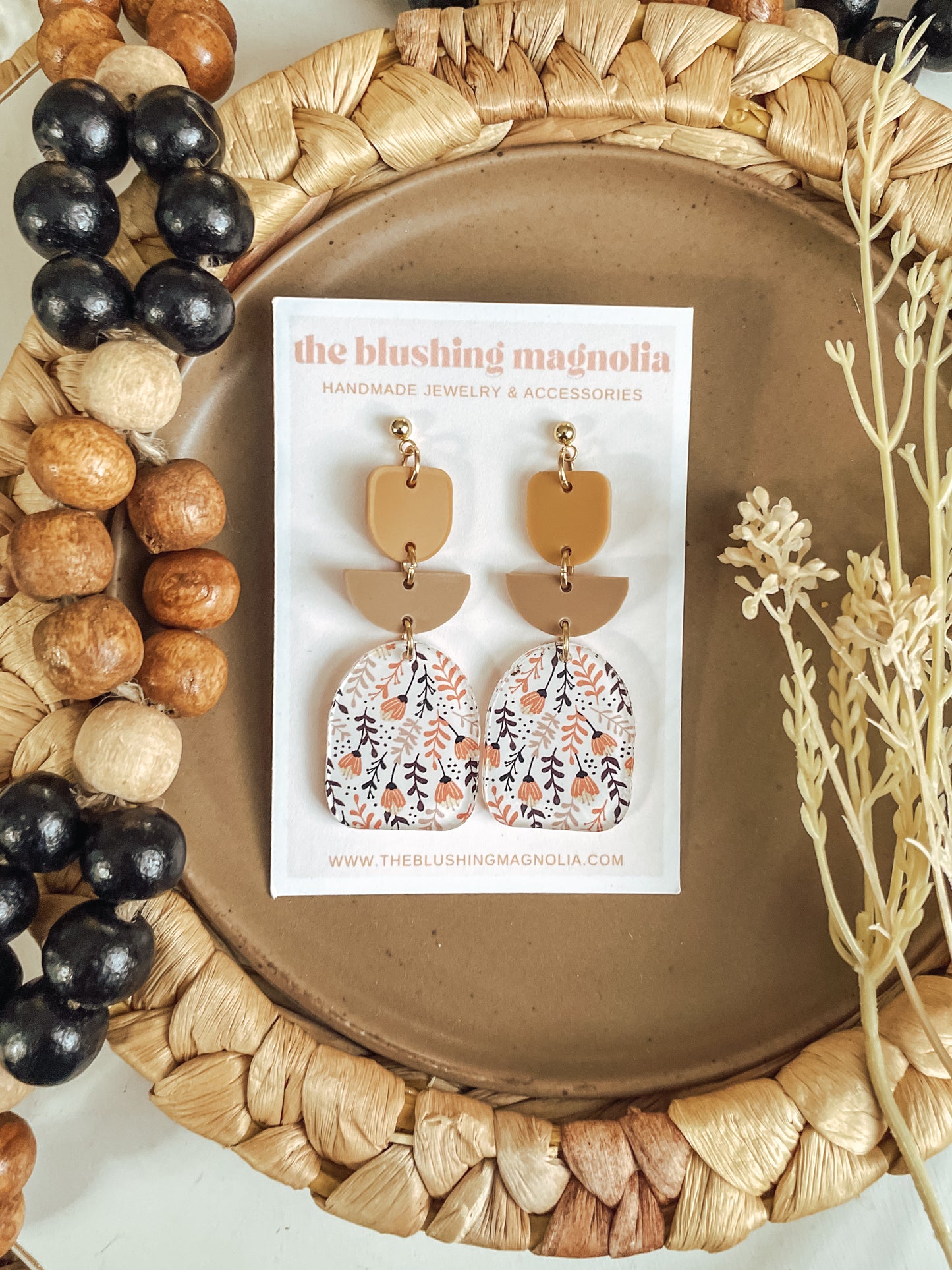Fall Floral Dangle Earrings