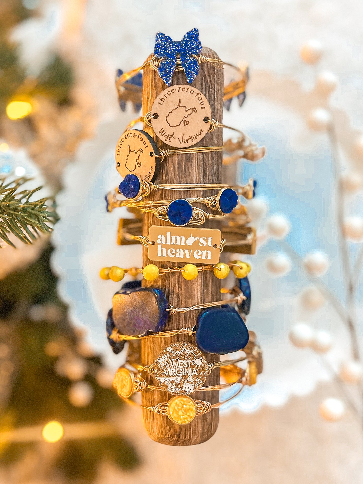 Blue + Gold WV Bangles