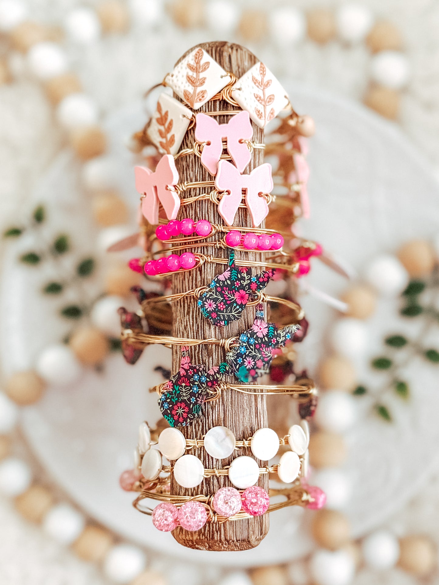 Pink + Blue Floral WV Bangles