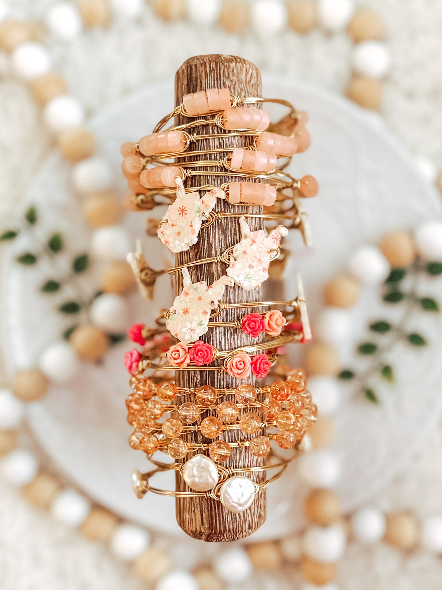 Peachy Floral WV Bangles