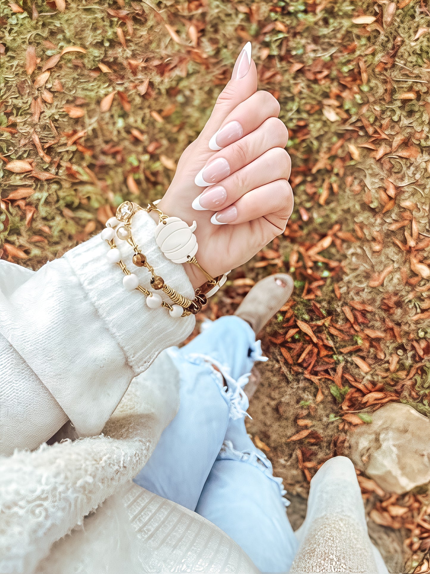 Neutral Fall Toned Pumpkin Bangle Set