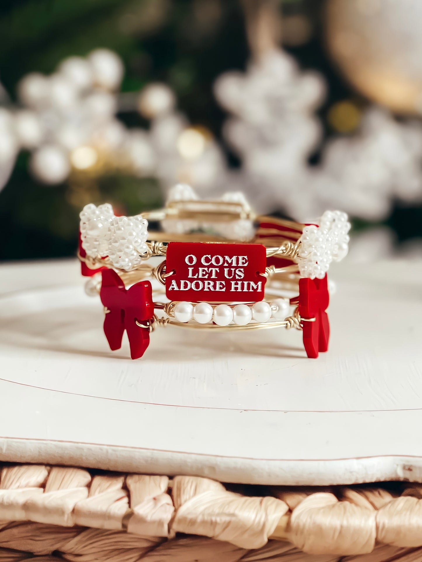 O Come Let Us Adore Him Christmas Bangle Set