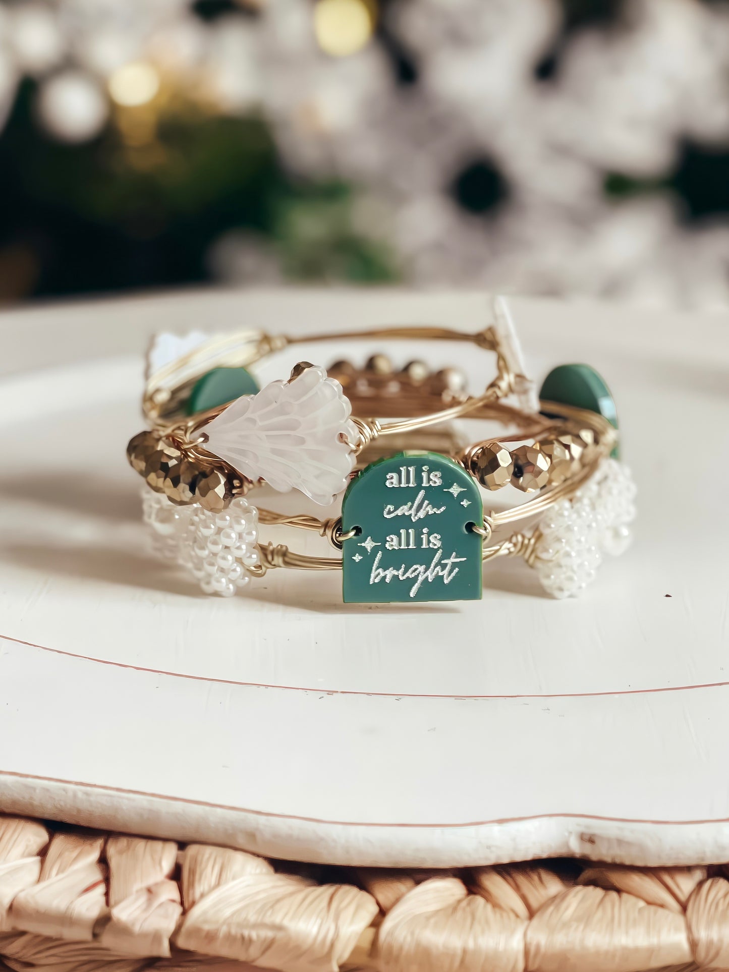 All Is Calm, All Is Bright Christmas Bangle Set