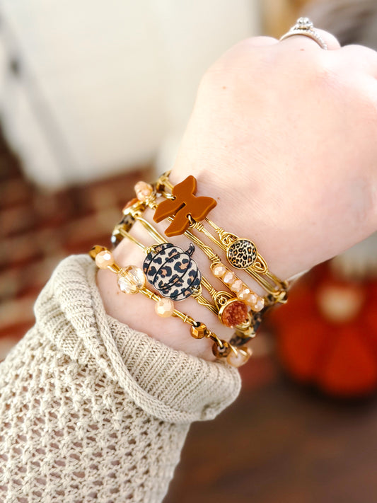 Cheetah Pumpkin Bangle Set