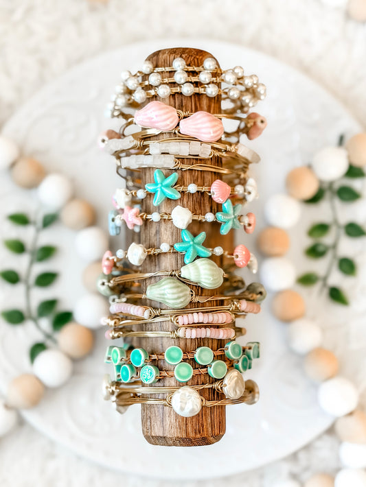 Pink + Teal Beach Bangles