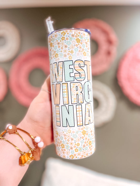 Pink + Blue WV 20 oz Skinny Tumbler