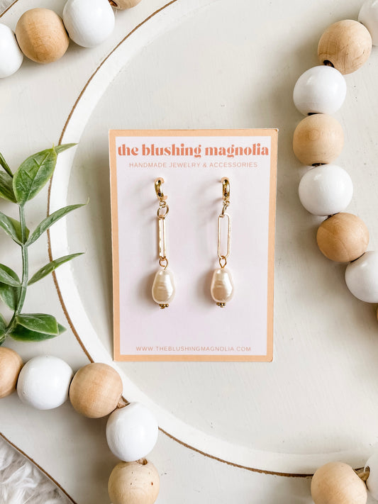 Classy Pearl Dangle Earrings