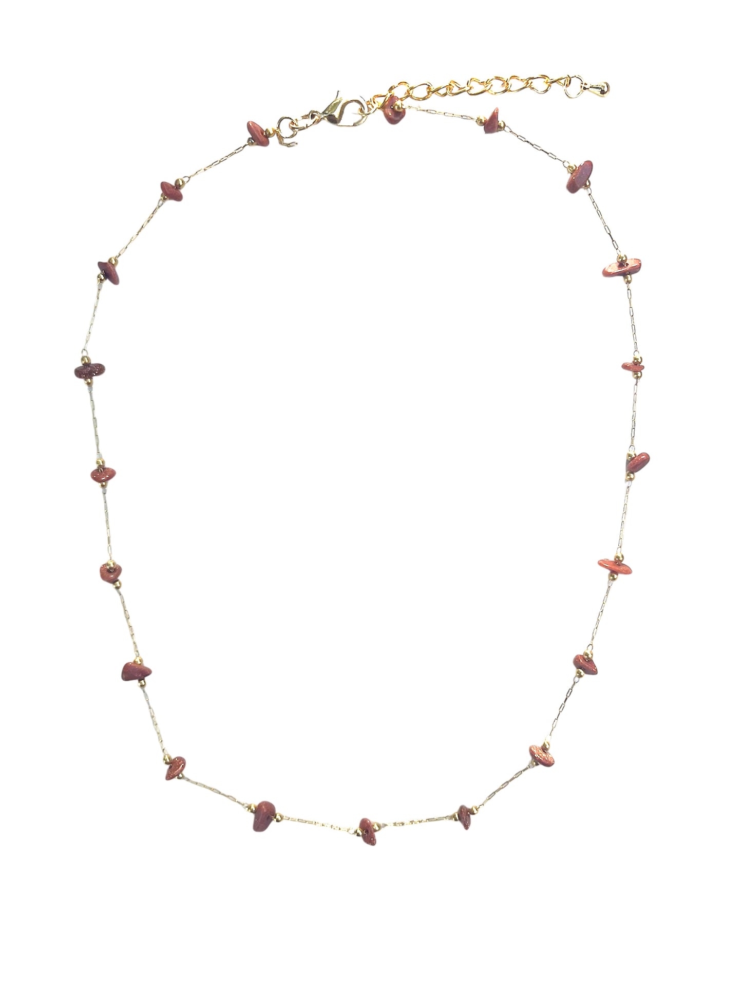 Coffee Stone Chain Necklace