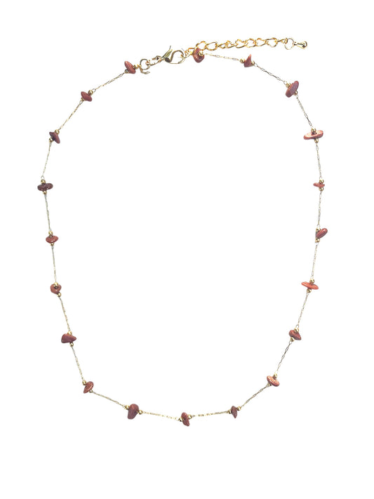 Coffee Stone Chain Necklace