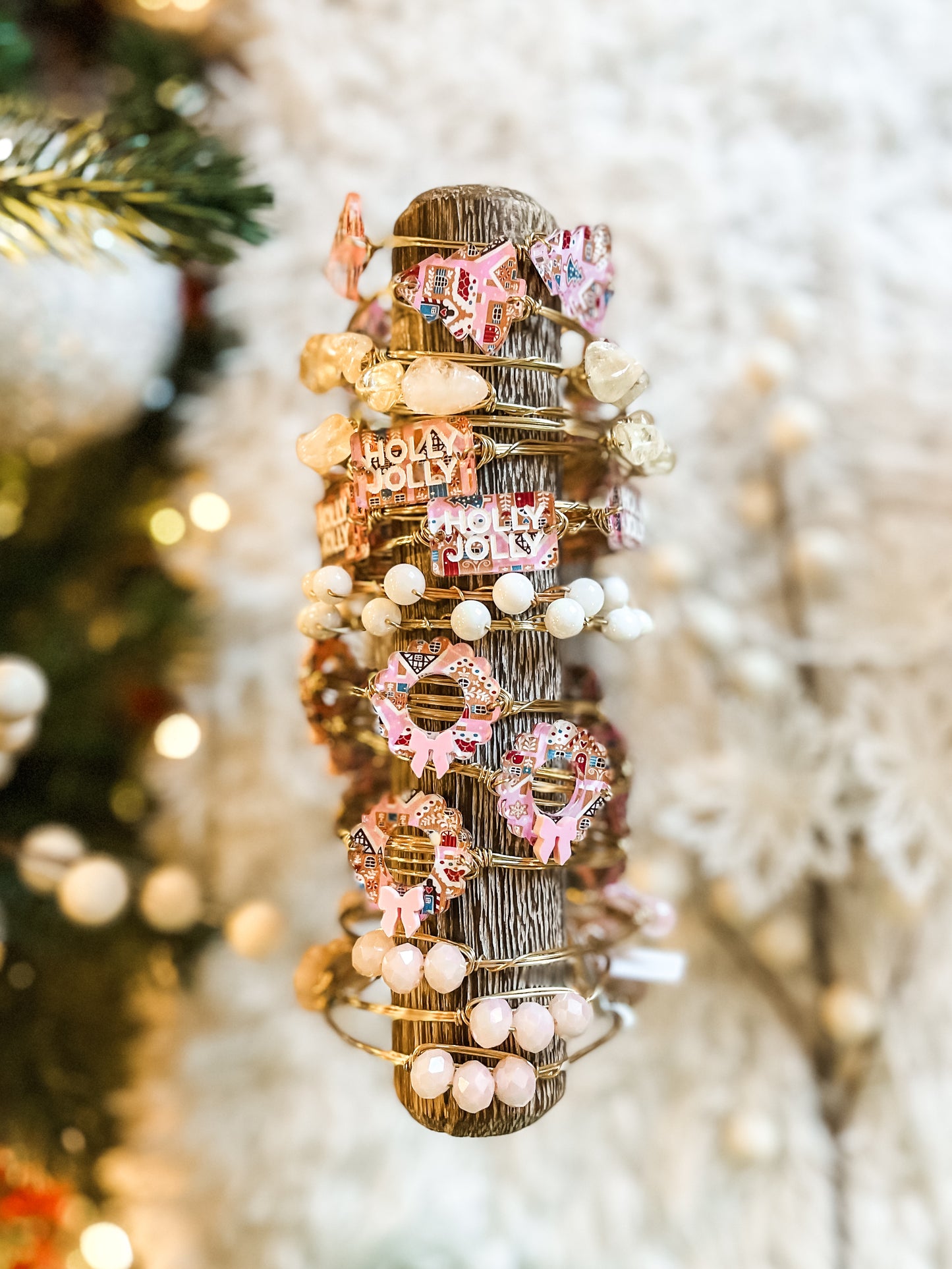 Pink Holiday Bangles