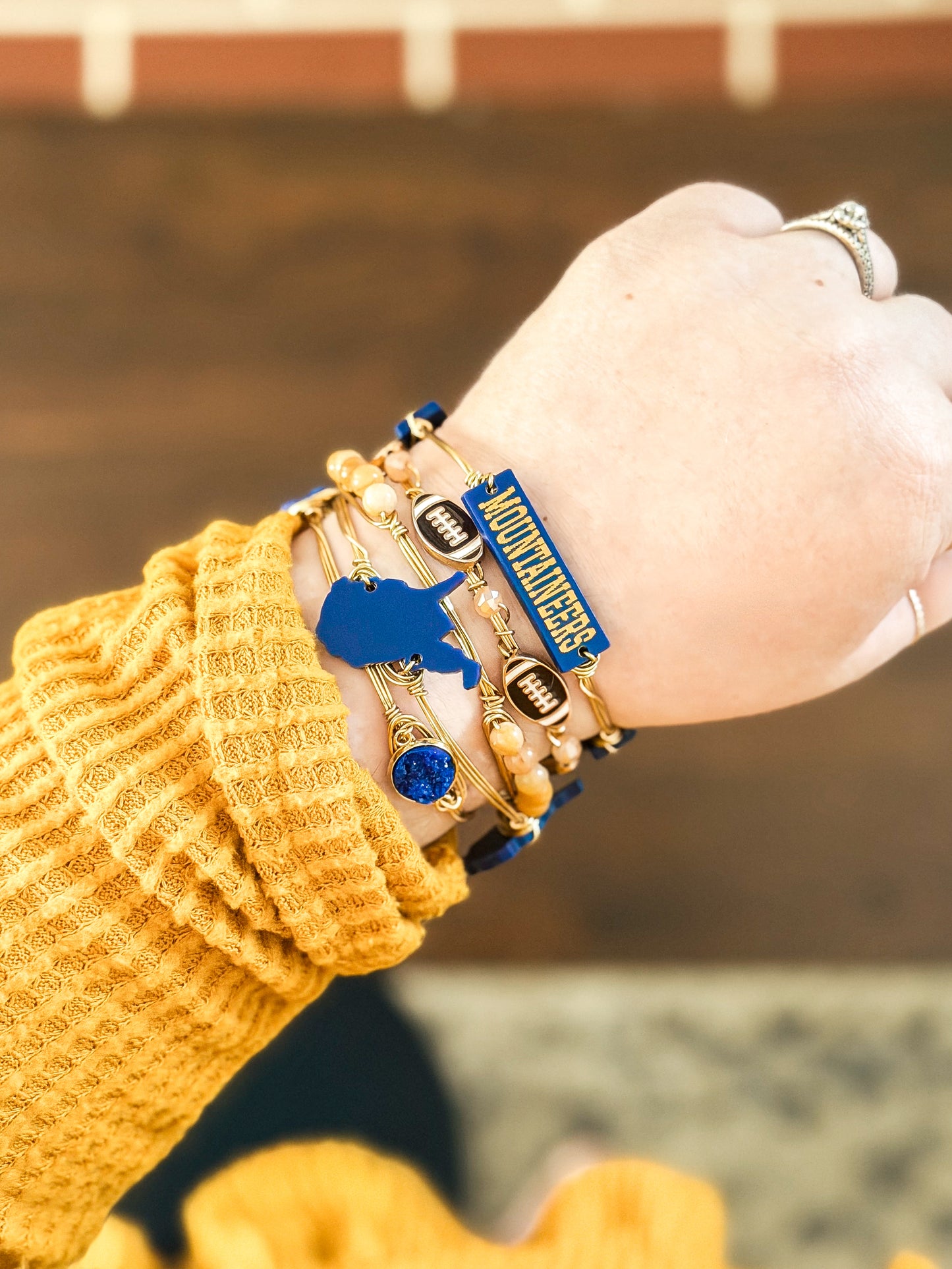 Mountaineers Blue + Gold WV Bangle Set