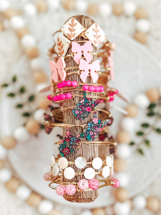 Pink + Blue Floral WV Bangles