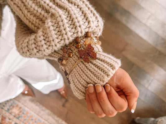 Pumpkin Spice Bow Bangle Set