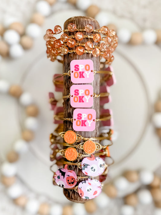 Pink + Orange Halloween Bangles