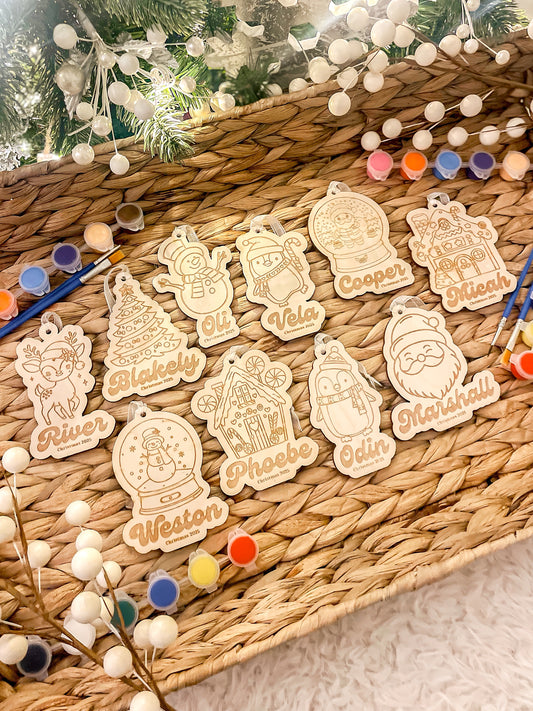 Custom Kids DIY Paintable Christmas Ornaments