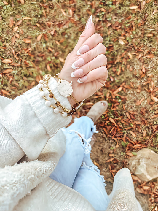 Neutral Fall Toned Pumpkin Bangle Set