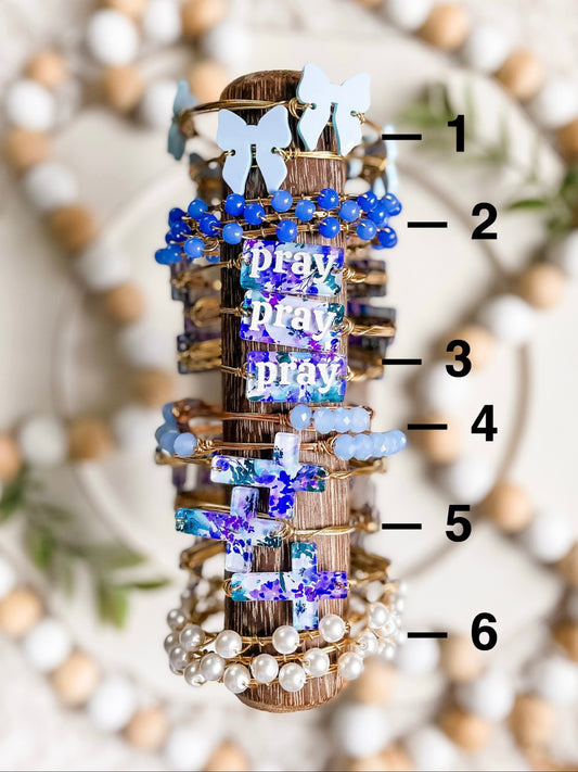 Purple Floral Cross Bangles