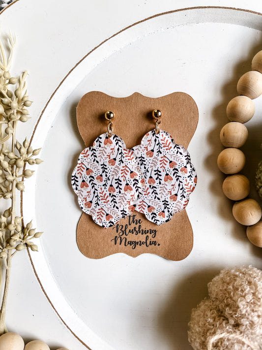 Floral Fall Scalloped Dangles