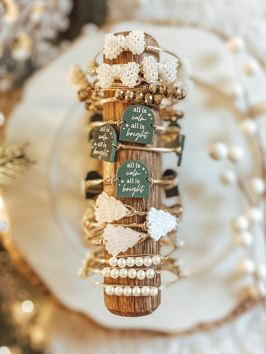Green + White Christmas Bangles