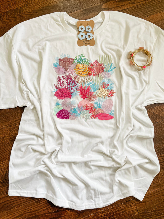 Coral Collage Tee