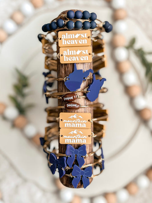 Blue + Gold WV Bangles