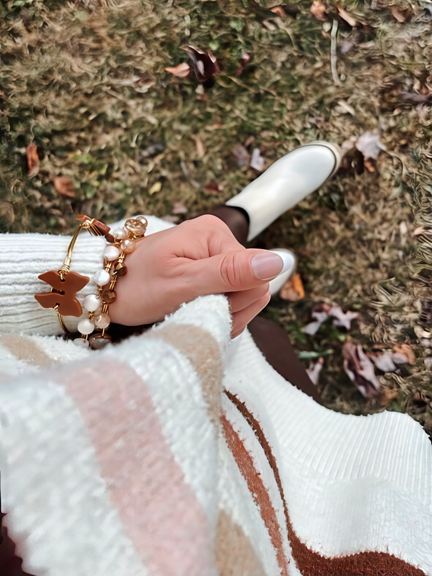 Fall Caramel Bow Bangle Set