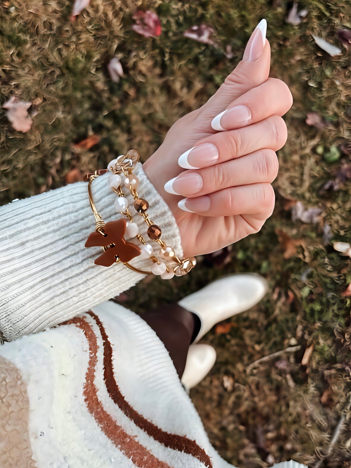 Fall Caramel Bow Bangle Set