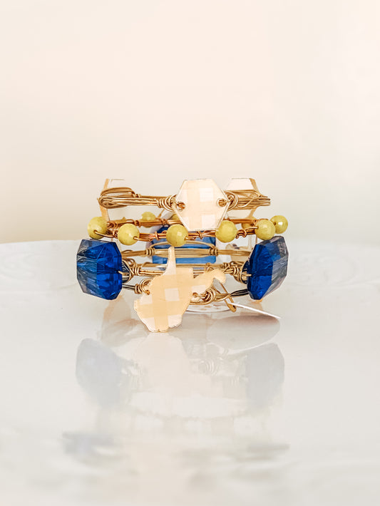 Size Large Blue + Yellow WV Set of 4