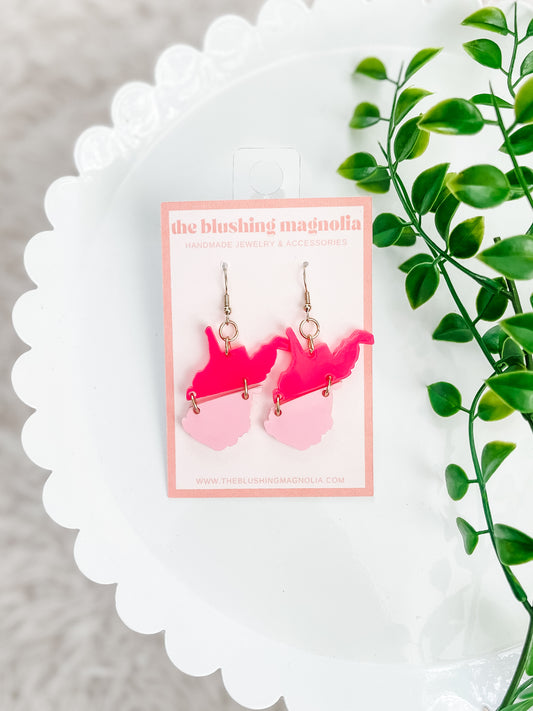 Pink WV Dangle Earrings