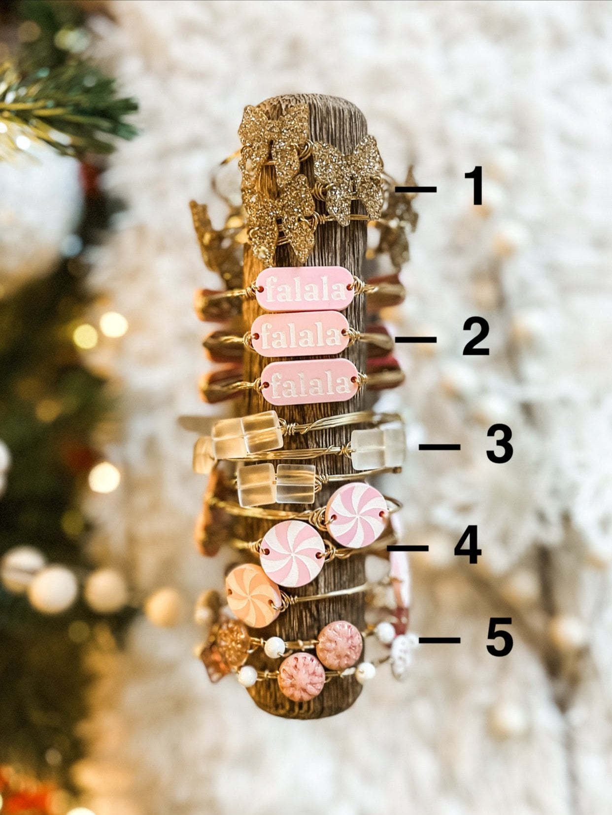 Pink Christmas Bangles