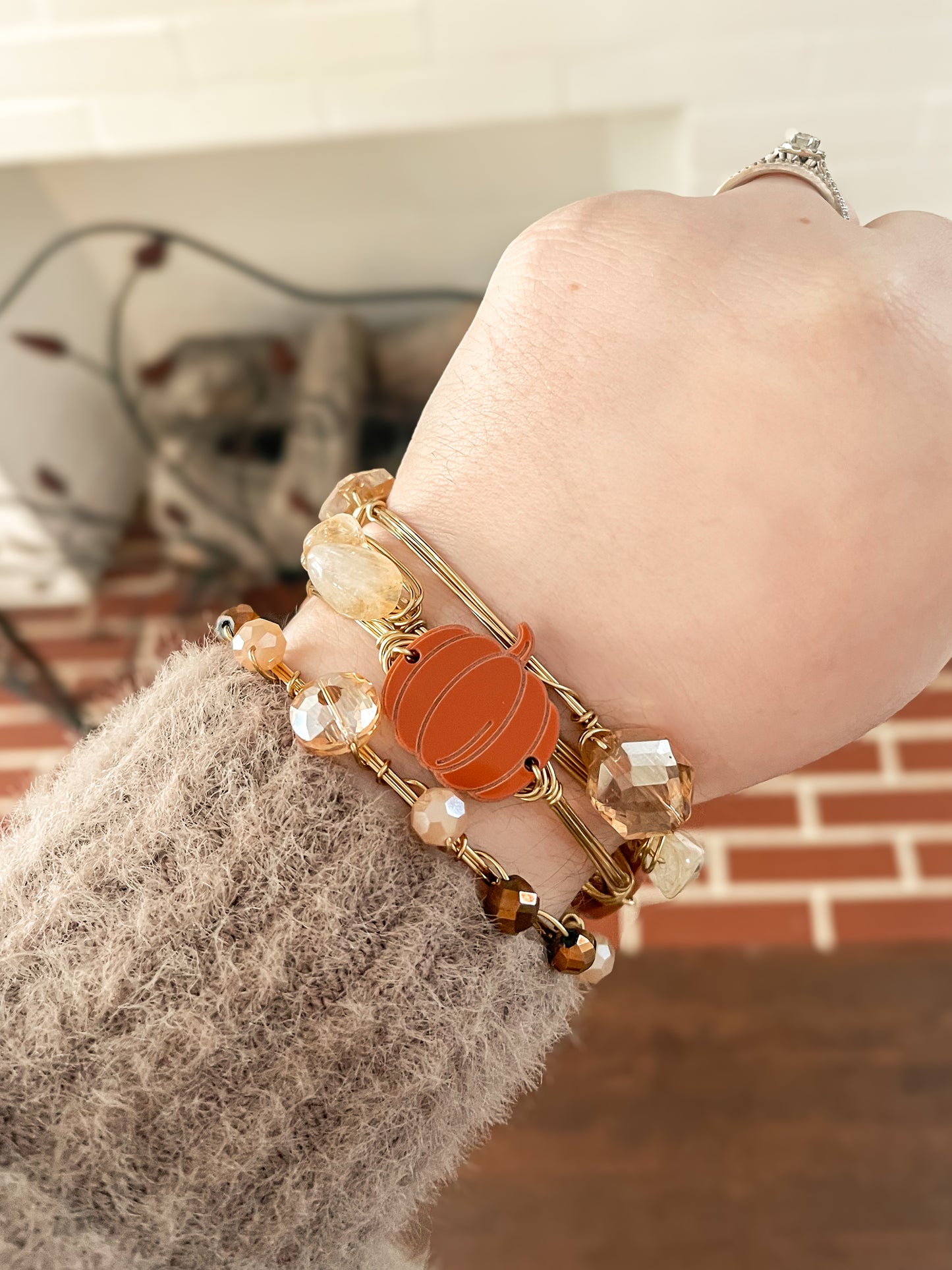 Orange Pumpkin Bangle Set