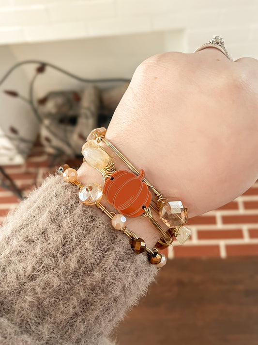 Orange Pumpkin Bangle Set