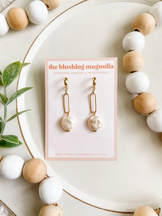 Classy Pearl Dangle Earrings