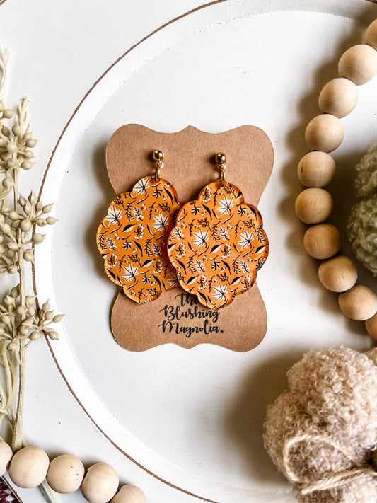 Mustard Fall Scalloped Dangles