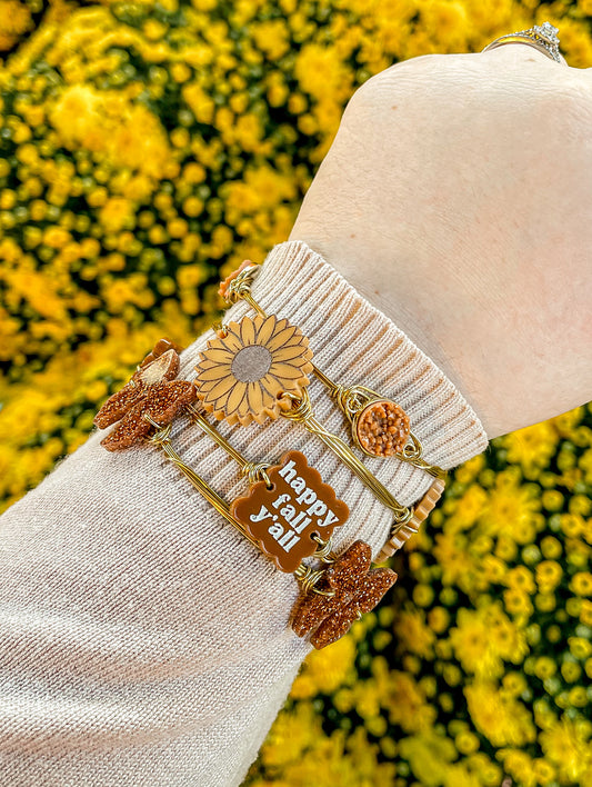 Happy Fall Y’all Sunflower Bangle Set
