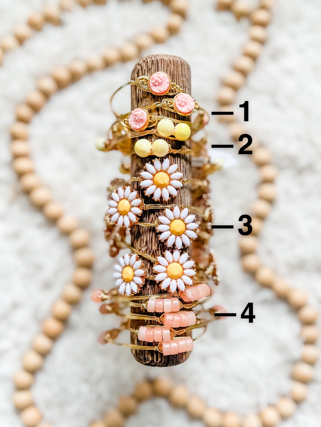 Pink + Yellow Daisy Bangles