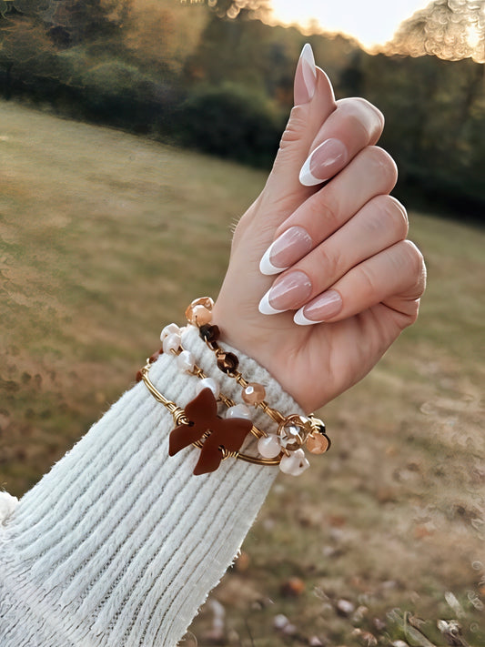 Fall Caramel Bow Bangle Set