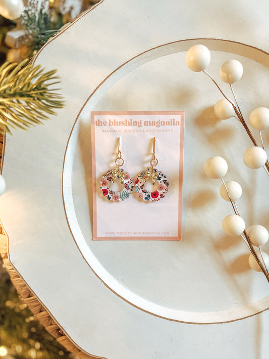 Christmas Wreath Dangle Earrings