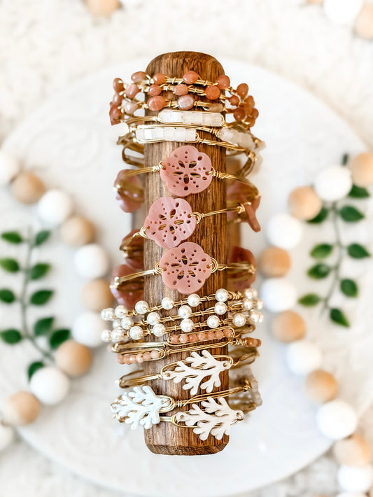 Coral Beachy Bangles