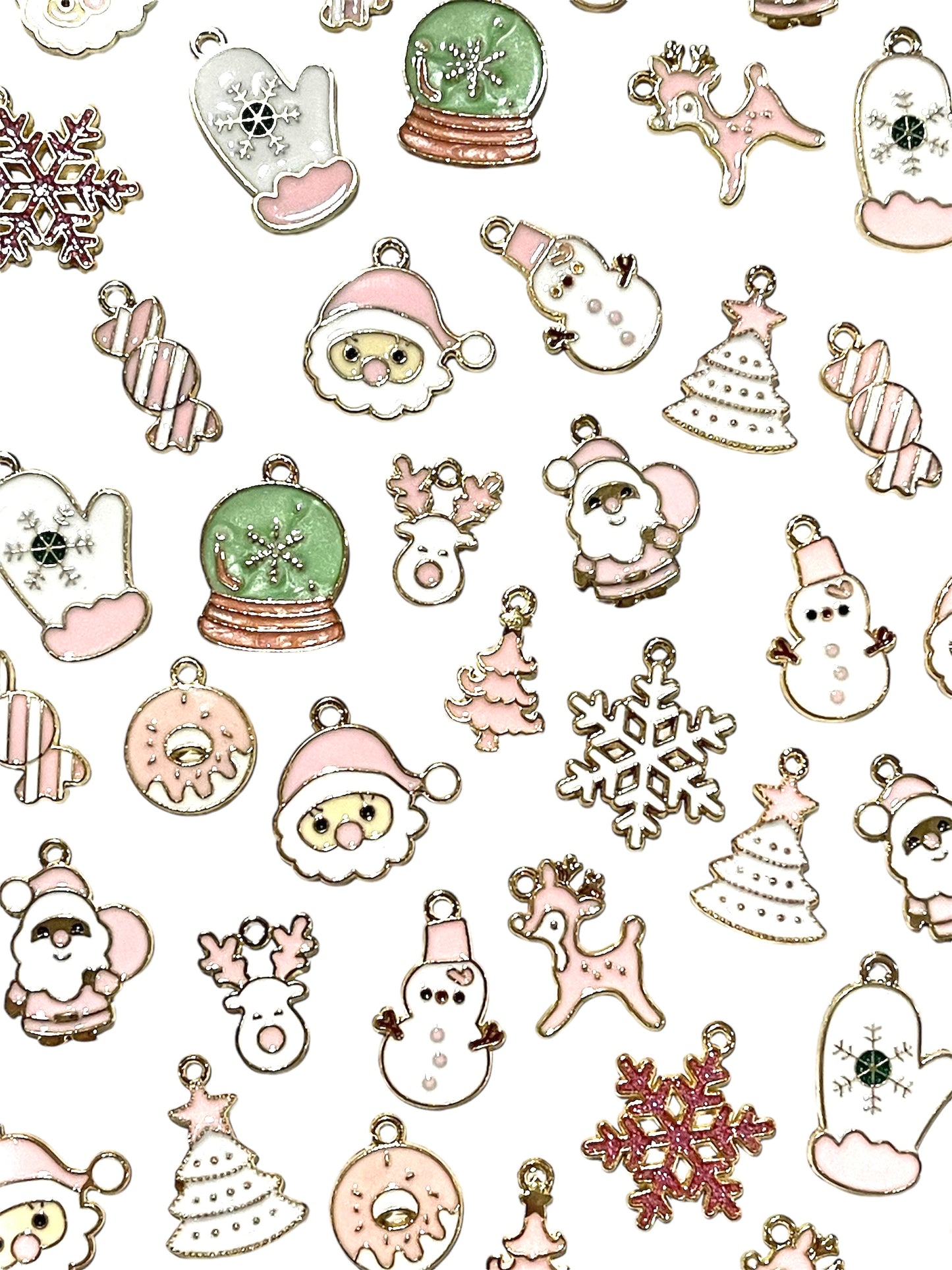 Pink Christmas Charms