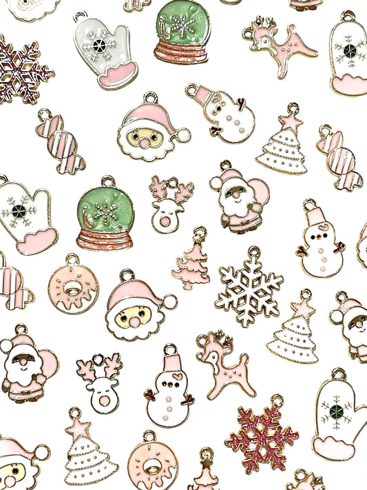Pink Christmas Charms