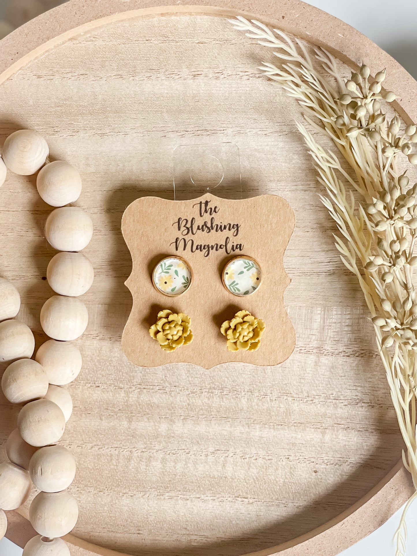 Yellow Flower Studs