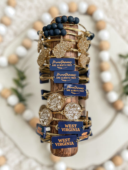 Blue + Gold WV Bangles