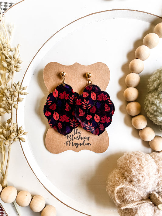 Rust Toned Fall Scalloped Dangles