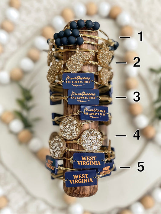 Blue + Gold WV Bangles