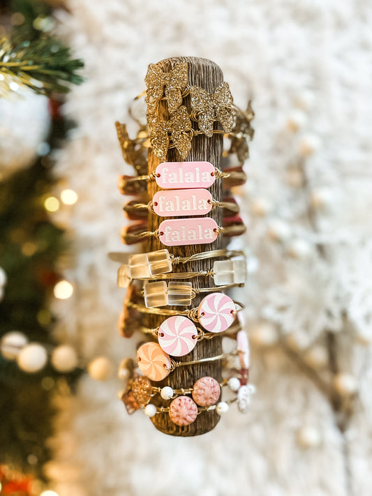 Pink Christmas Bangles