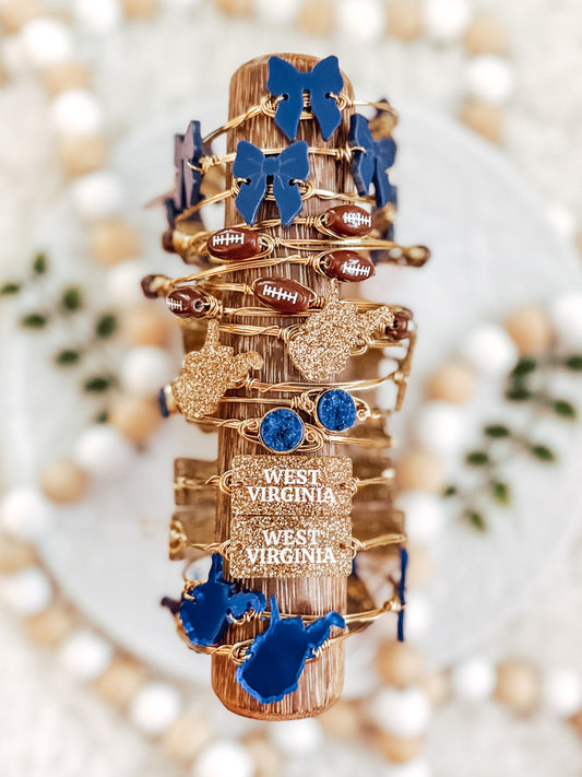 Blue + Gold WV Bangles