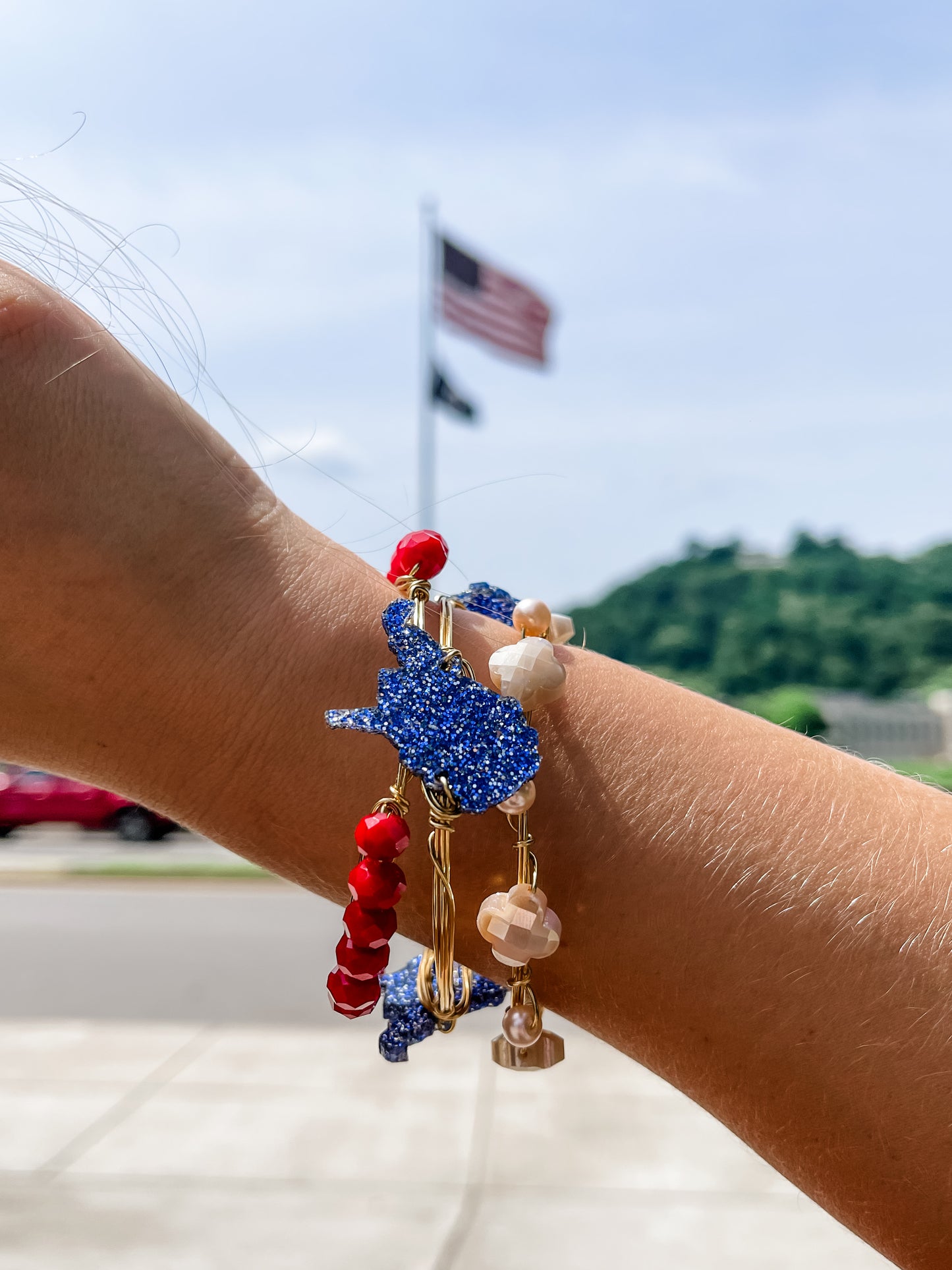 Blue + Red WV Bangle Set