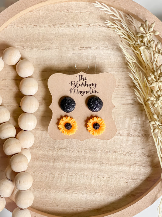 Sunflowers + Black Studs